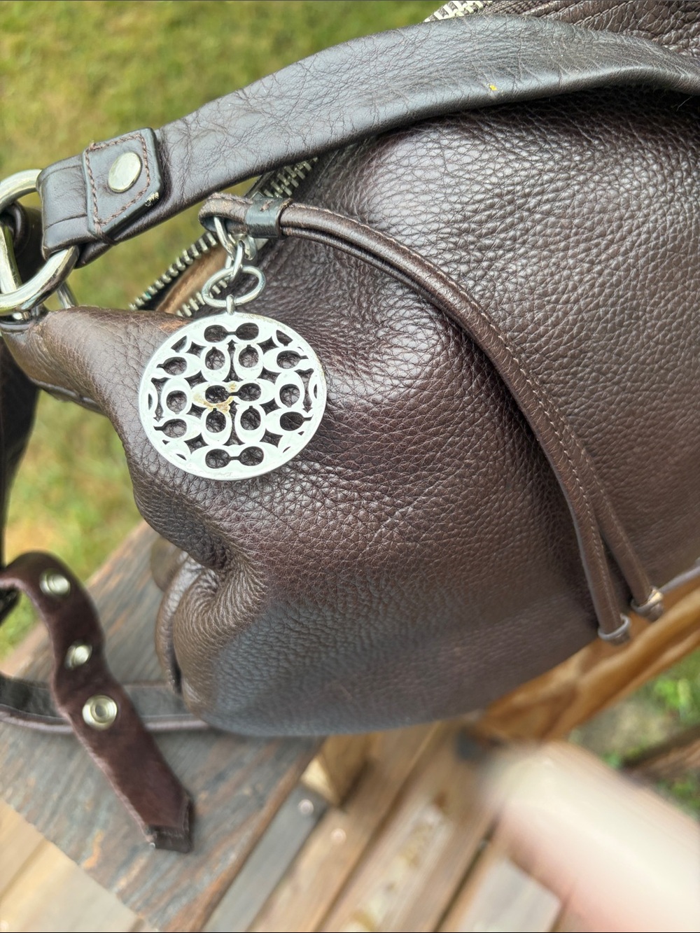 Coach Ali Convertible hobo leather dark brown crossbody - Picture 4 of 15